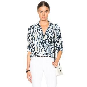 Equipment Printed Silk Shirt Marshmallow Multi Size M